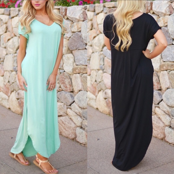 CHARLIZE solid boho dress - BLACK - Picture 4 of 4