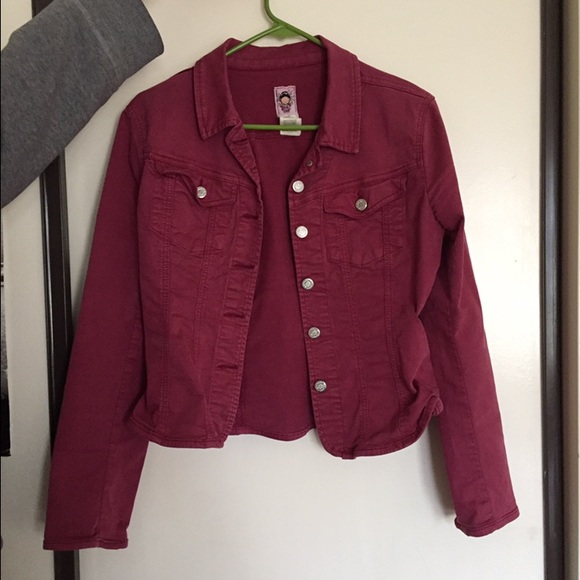 Maroon jean jacket