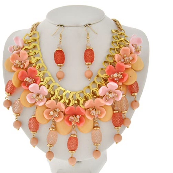 Glamour Orange Bliss Necklace Set