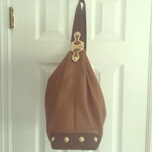 Authentic Michael Kors brown leather hand bag