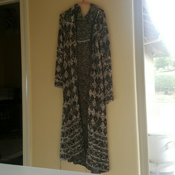 Free people check this pattern maxi cardigan