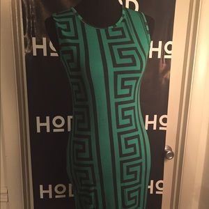 Green patterned dress