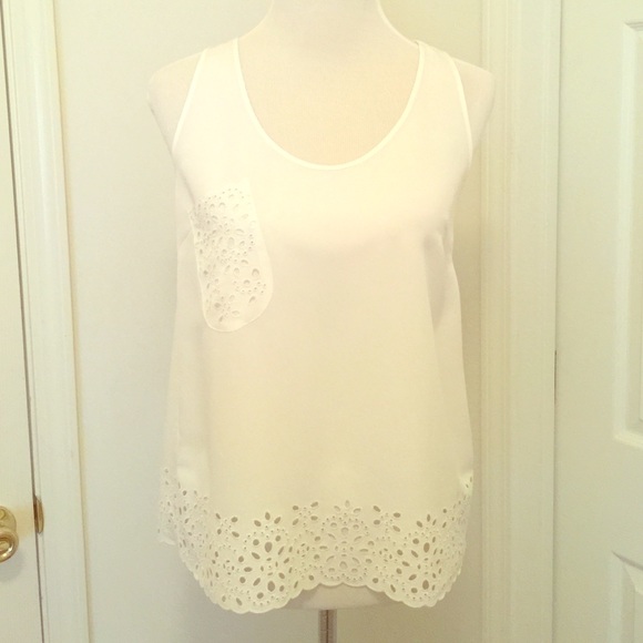 Aqua Tops - Aqua white blouse from Bloomingdales