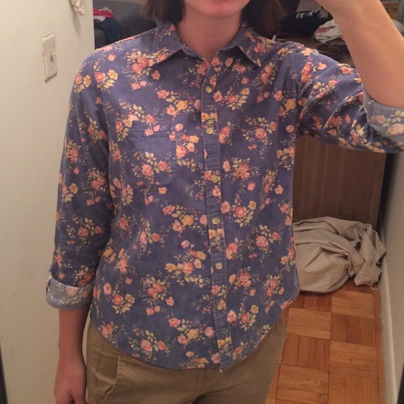 Vintage L.L.Bean corduroy floral button down