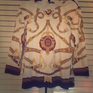 J. McL equestrian print top