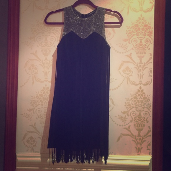 Black fringe dress