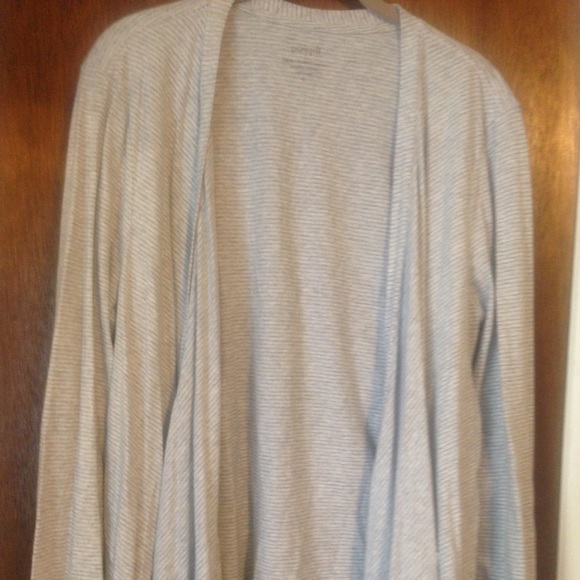 Stripped Light grey/dark grey cascading cardigan