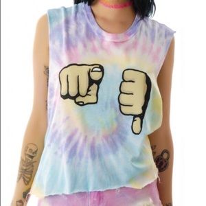UNIF "u suck" tie dye muscle tee