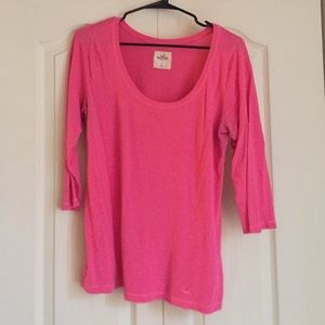 Simple pink hollister half sleeve