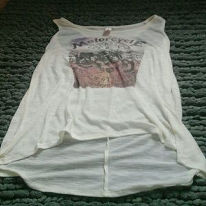 A vintage looking motorcycle  tank top