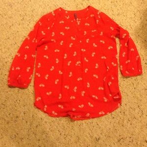 Adorable red bicycle print shirt