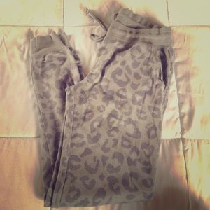 Gray leopard print sweats
