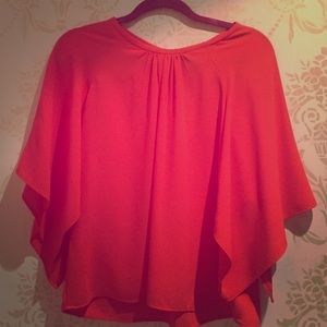 Orange short sleeve blouse