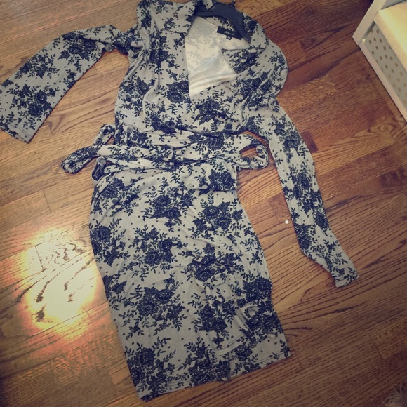 Arden B, Black lace print, wrap dress!