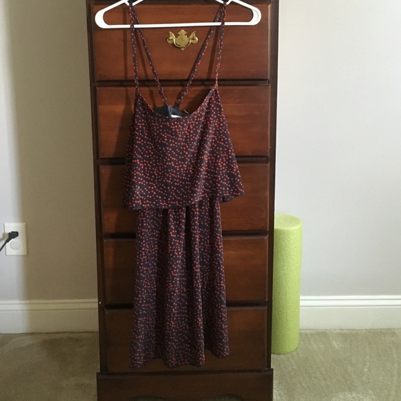 Navy and red dress