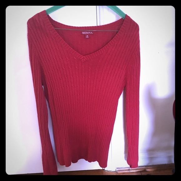 Merona Classic Red Sweater - Picture 1 of 1