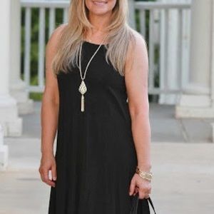 Black strappy swing dress