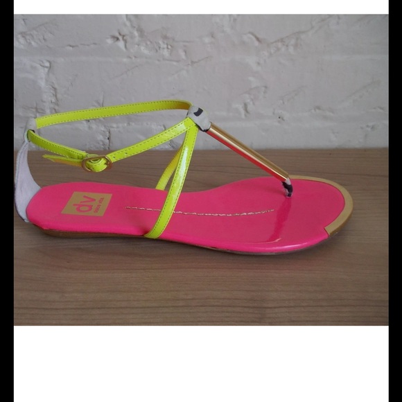 Dolce Vita Stella Archer neon zebra sandals sz 8