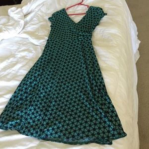 Green and navy dress