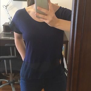 High low navy top