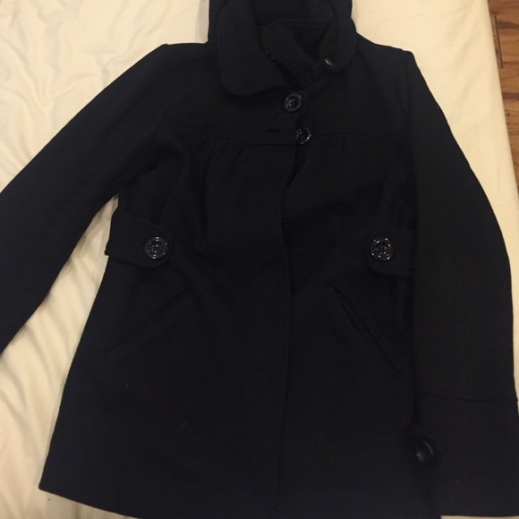 Forever 21 black Peacoat jacket with hood