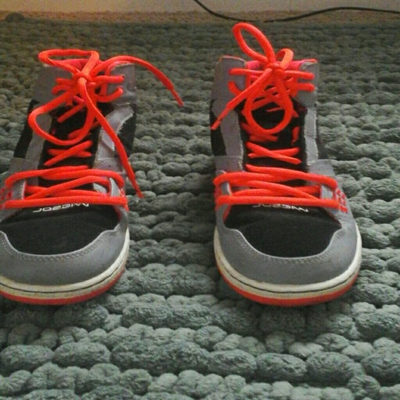 Gray, Black, and Orange Air Jordans