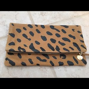New with tags Claire Vivier tan leopard clutch!