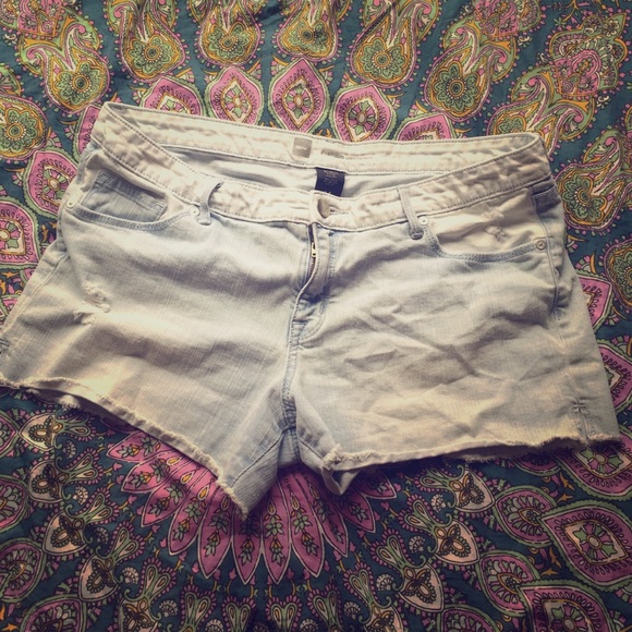 Faded Denim Shorts