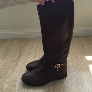 Authentic Tory Burch brown leather riding boots