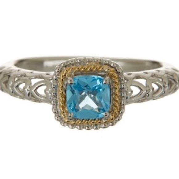NWT - Judith Ripka 18k Glacial Blue 2c Topaz Ring
