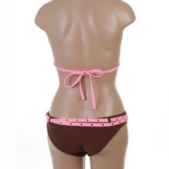 TNA by Lisa Lozano Brown/Pink Belted Bikini - Picture 3 of 4