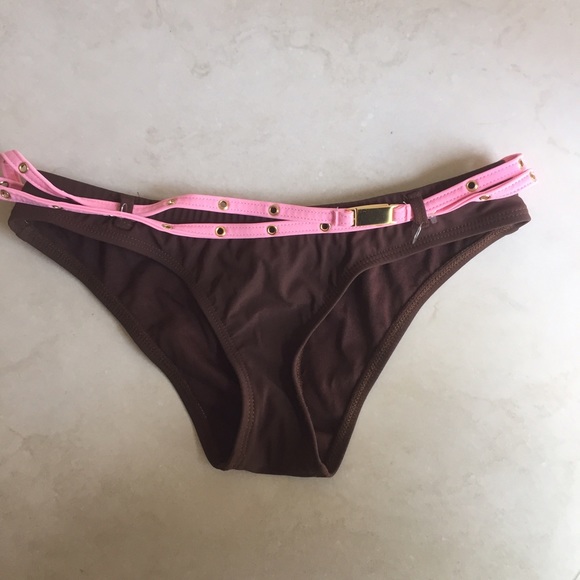 TNA by Lisa Lozano Brown/Pink Belted Bikini - Picture 4 of 4