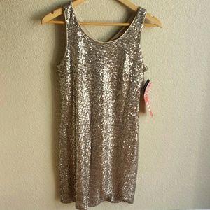 FOREVER Gold Sequence Dress