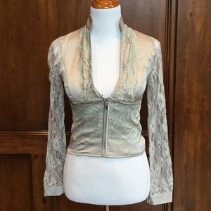 Silky grey and lace jacket