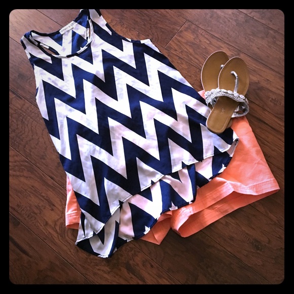 Navy Chevron High-low Tank