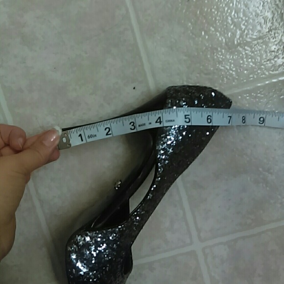 Fergie silver glitter heels
