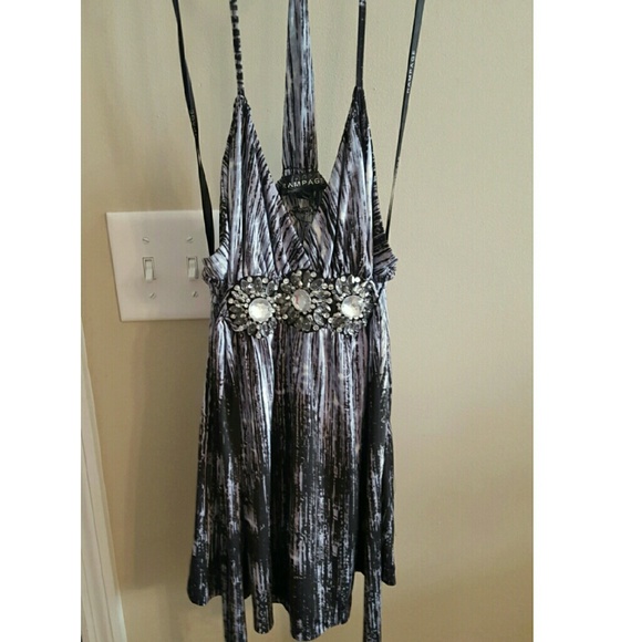 Spaghetti Strap Top with Rhinestone embellishment