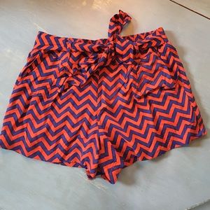 Orange and Blue Chevron Shorts