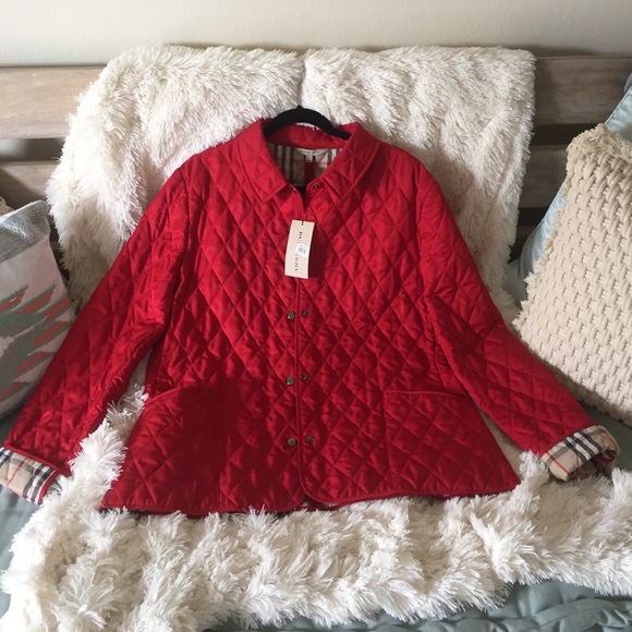 Burberry Red Quilted Jacket