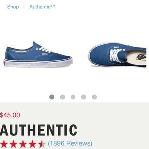 NAVY VANS AUTHENTIC SHOES