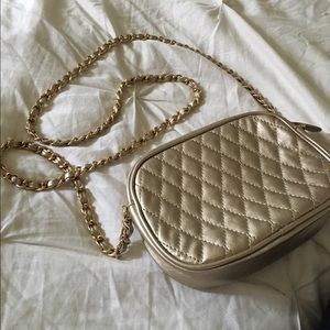 small gold cross body bag