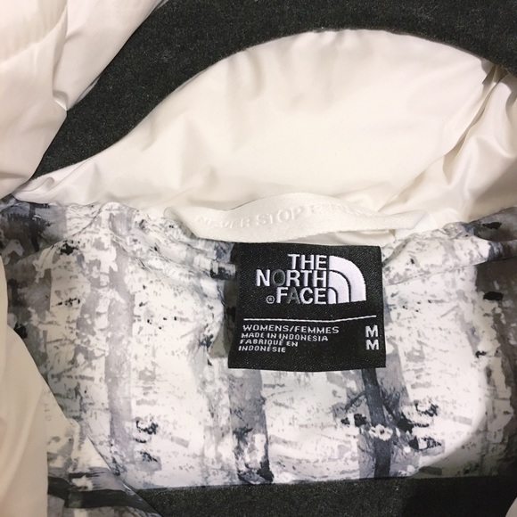 THE NORTH FACE white puffy vest fur hood GOTHAM - Picture 3 of 4