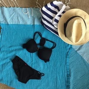 Victoria Secret Black Crochet Back Bikini - 34A