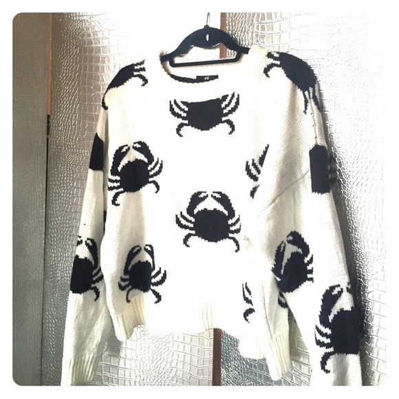 H&M dolman sleeve crab print sweater