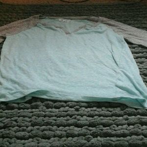 Aeropastle  light blue and gray half sleeved top