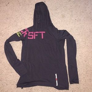 CrossFit pullover with hood.