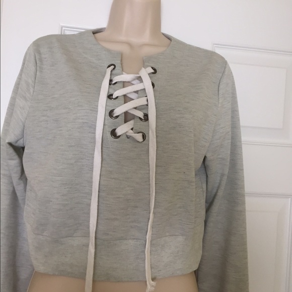lace up sweatshirt