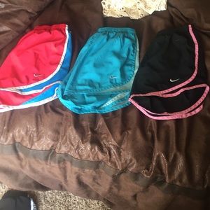 3 pairs of Nike tempo shorts sz small