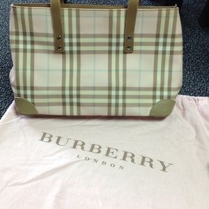 Burberry Pink Plaid Tote