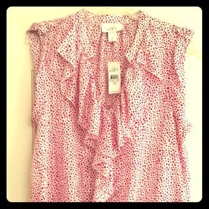 LOFT, NWT sleeveless blouse. Size medium
